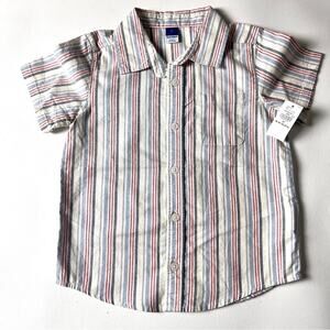 Old Navy Baby Boy Stripe Button Front Short Sleeve Shirt   Sz4 T